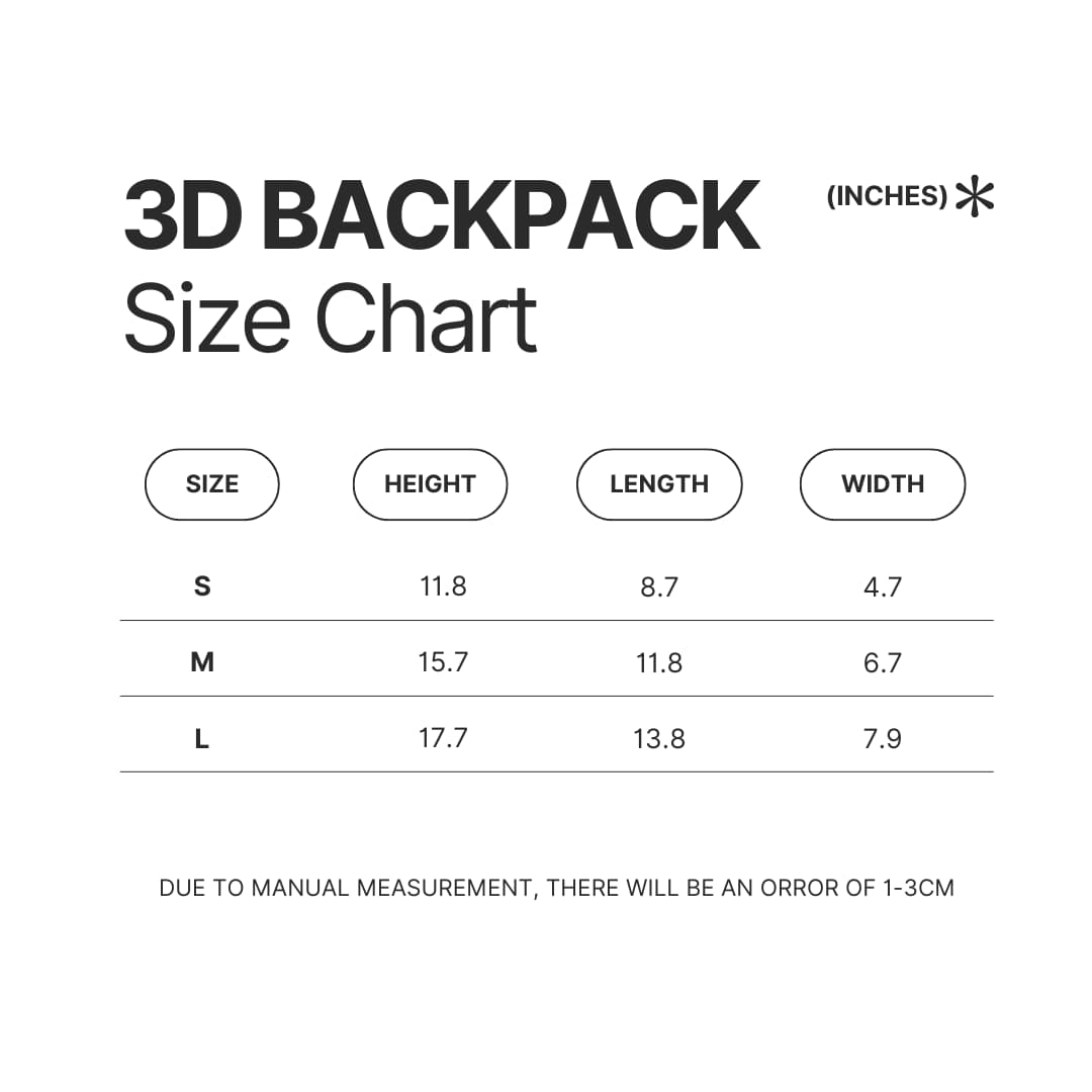 3D Backpack Size Chart - Frieren Shop