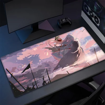 Pink Sky Frieren Large Mousepad