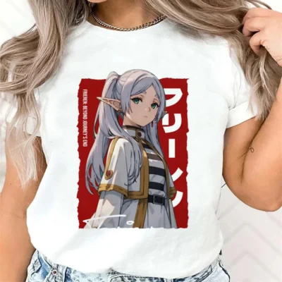 Red Background Sousou No Frieren T-shirt