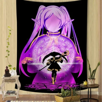 Anime Frieren Purple Power Tapestry