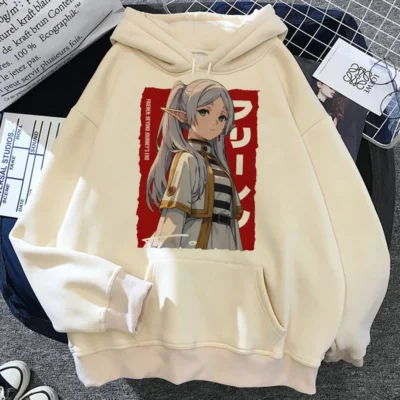 Red Background Sousou No Frieren Hoodie