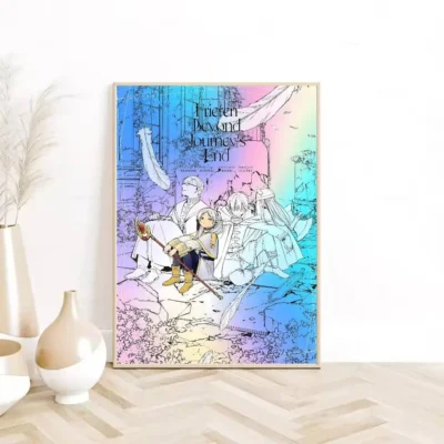 Colorful Anime Frieren Beyond J-Journeys End Wall Art