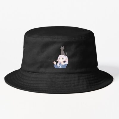 Frieren With Black Cat Bucket Hat
