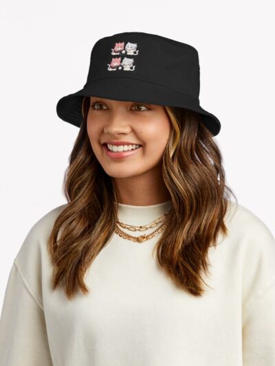 Alternative view of Four Cats Frieren Bucket Hat