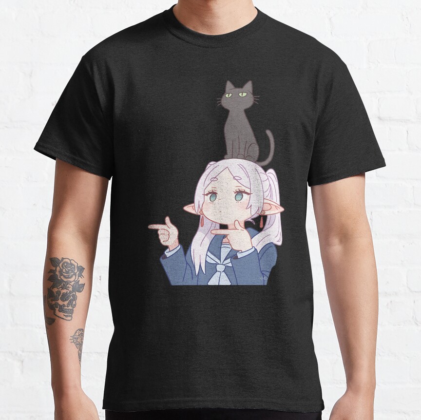 Frieren With Black Cat T-Shirt - Image 6