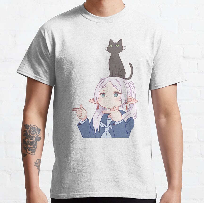 Frieren With Black Cat T-Shirt - Image 7