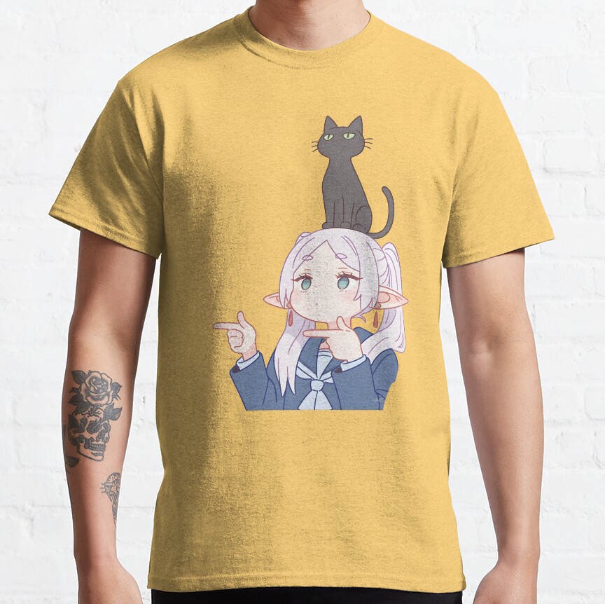 Frieren With Black Cat T-Shirt - Image 3
