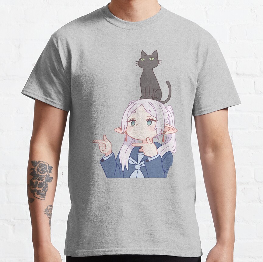 Frieren With Black Cat T-Shirt - Image 5