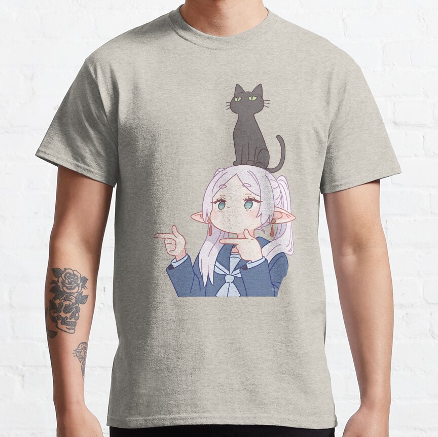 Frieren With Black Cat T-Shirt
