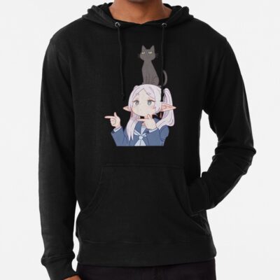 Alternative view of Frieren With Black Cat Hoodie