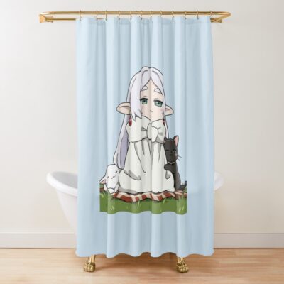 Cats And Cozy Frieren Shower Curtain
