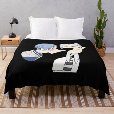 Funny Frieren & Himmel Couple Throw Blanket