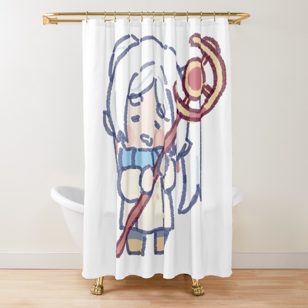 Sleepy Chibi Frieren Shower Curtain