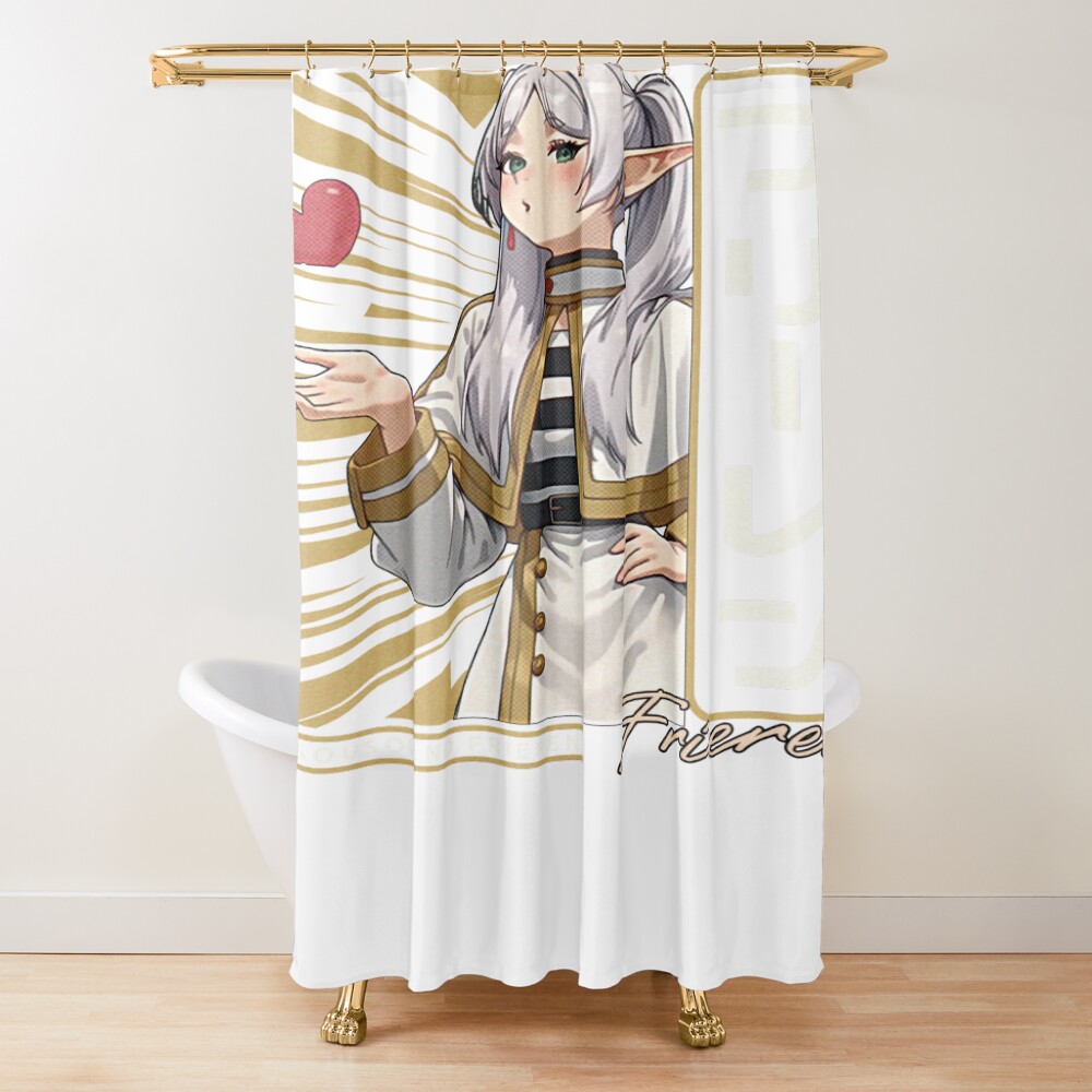 Frieren The Slayer Kiss Shower Curtain